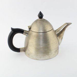 Vintage Art Deco Silver Plated 'Beehive' Coffee Tea Pot Bakelite Style Handle